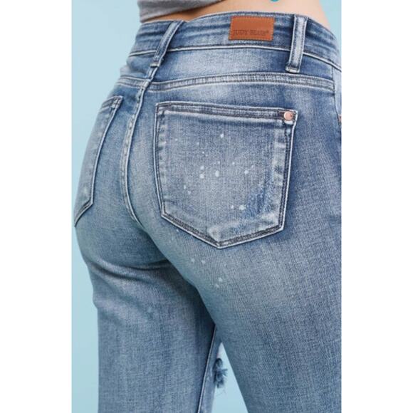Judy Blue Plus Destroyed Mid-Rise Bleach Splatter Boyfriend Fit Size 20W - Picture 4 of 12